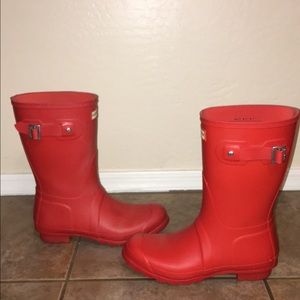 Hunter Original Short Matte Boot Wellies Orange 8
